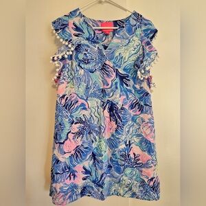Lilly Pulitzer Blue and Pink Ruffled Sundress